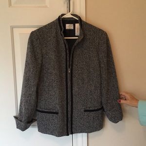 Emma James Petite Jacket Black heather Black trim.